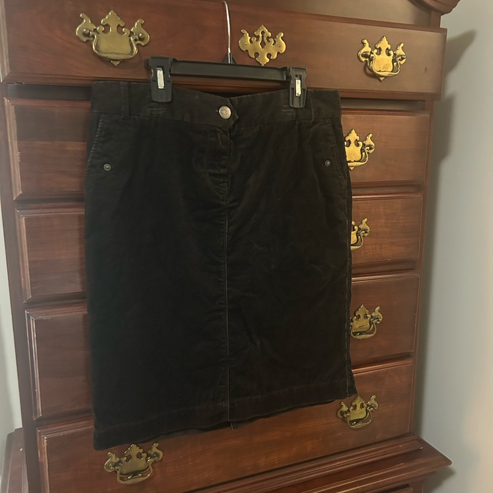 J. Crew Brown Corduroy Pencil Skirt